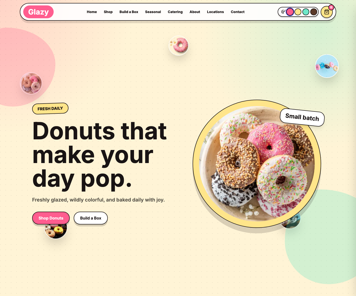 Glazy Donuts website template screenshot